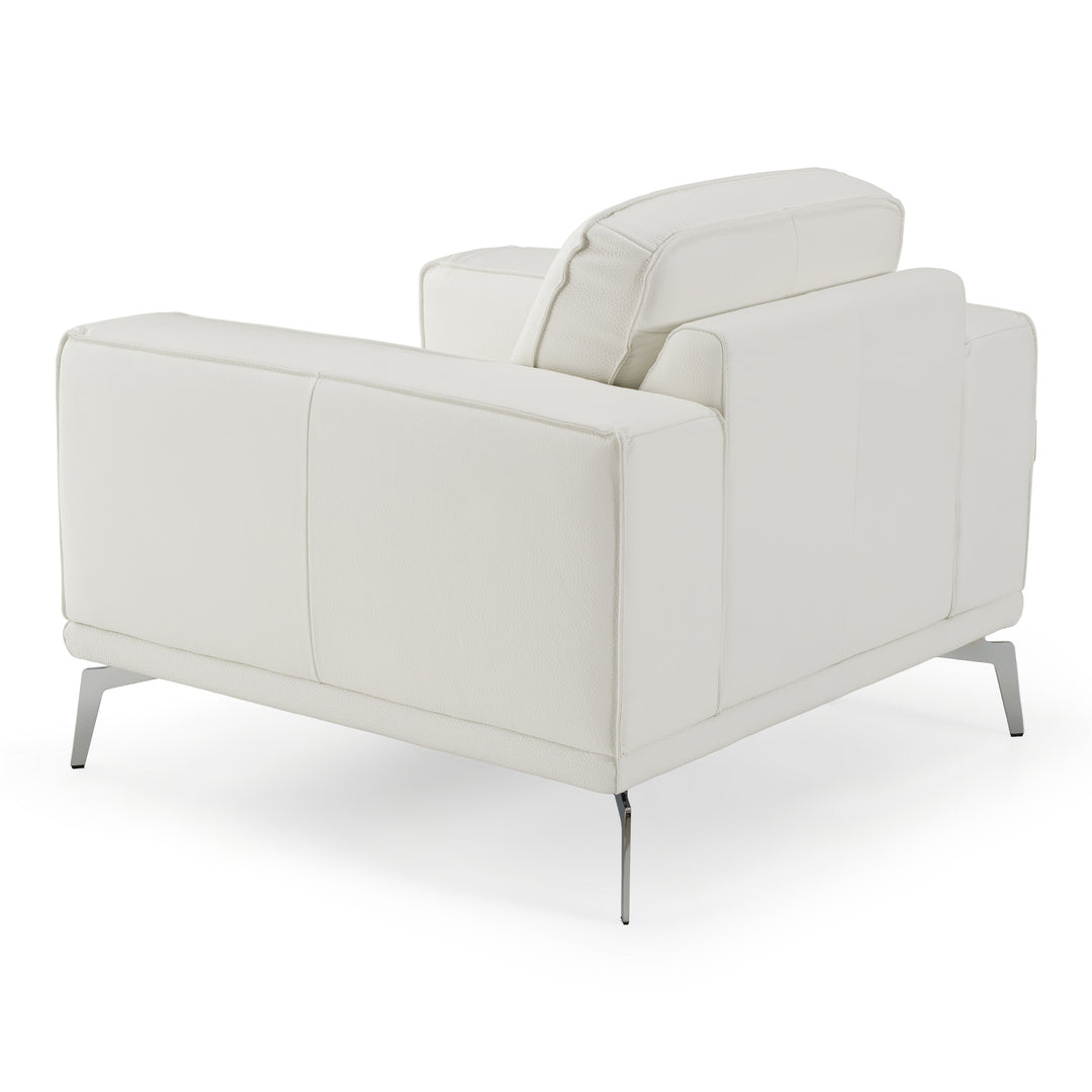 Soho - Contemporary Italian White Leather Armchair