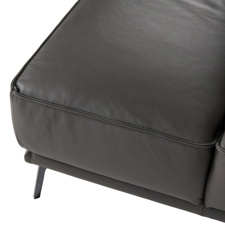 Soho - Italian Left Facing Grey Nirvana Fume Leather Sectional Sofa