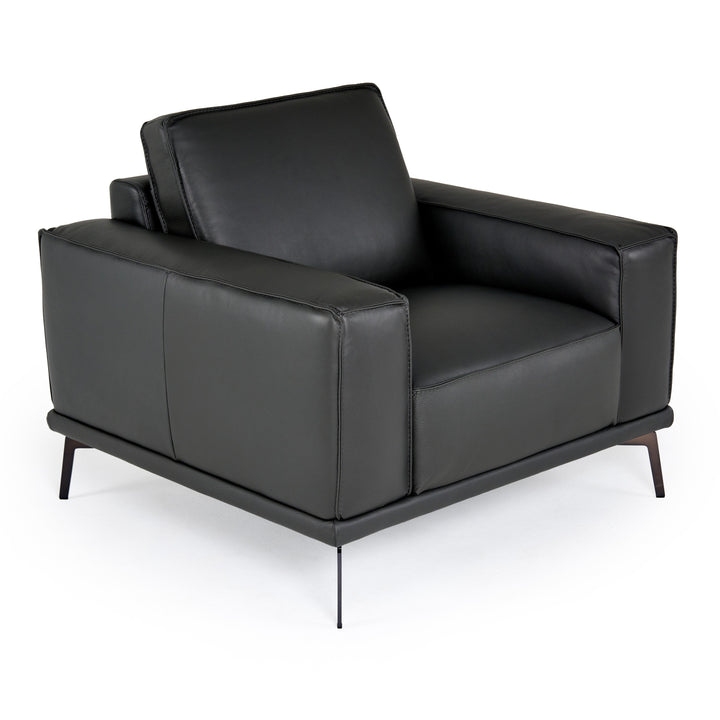 Soho - Italian Grey Leather Armchair