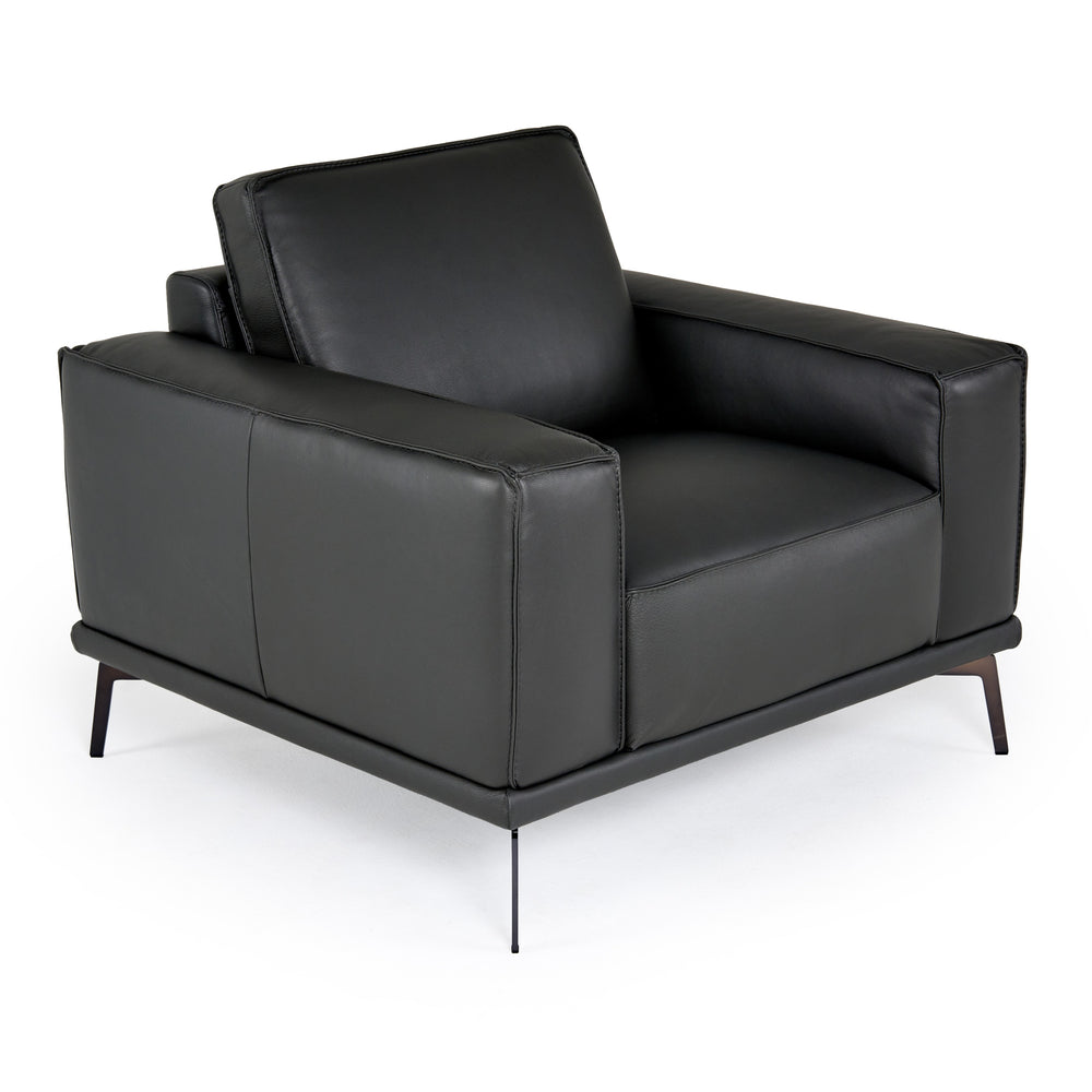 Soho - Italian Grey Leather Armchair