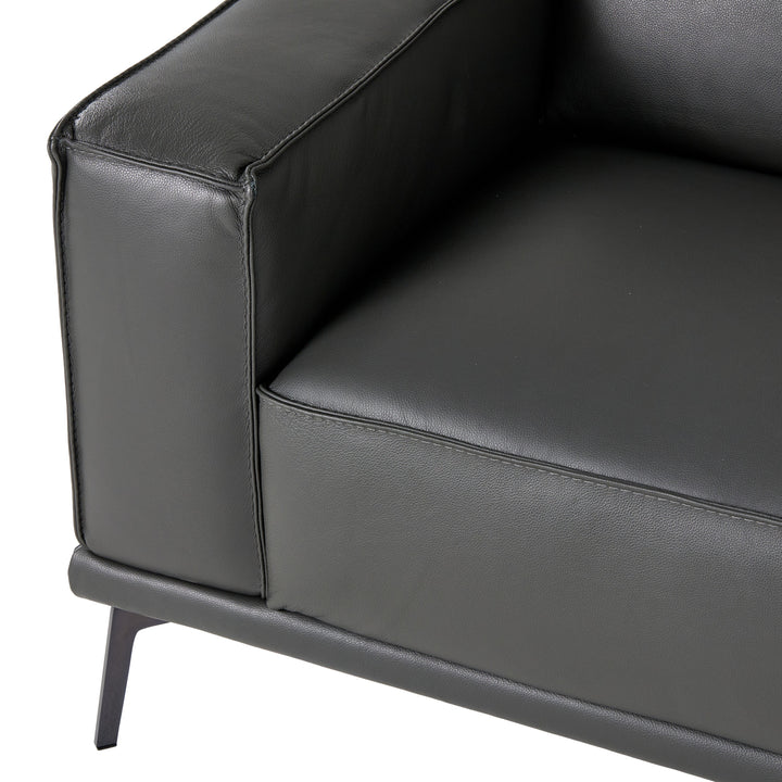 Soho - Italian Grey Leather Armchair