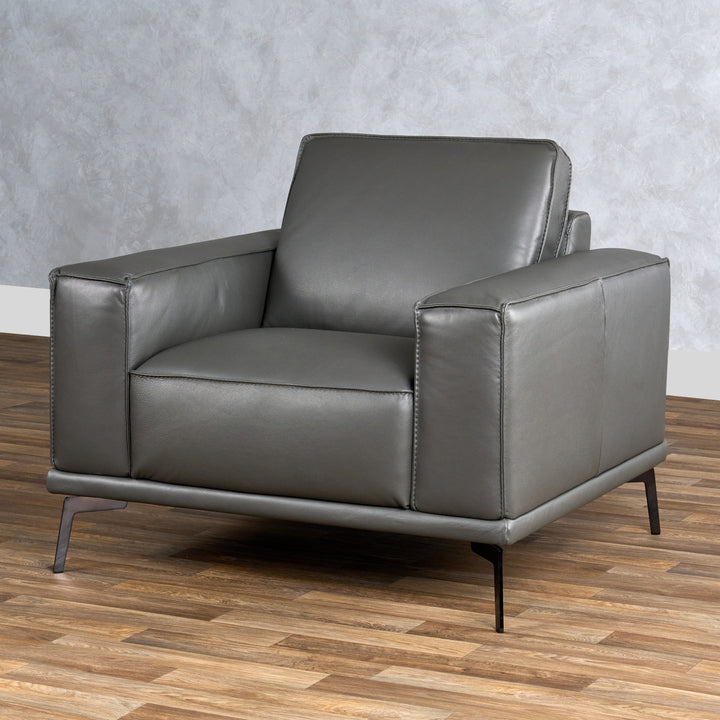 Soho - Italian Grey Leather Armchair