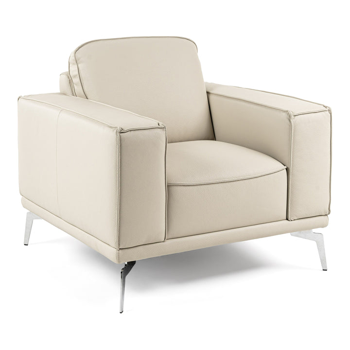 Soho - Italian Grey Oyster Leather Armchair