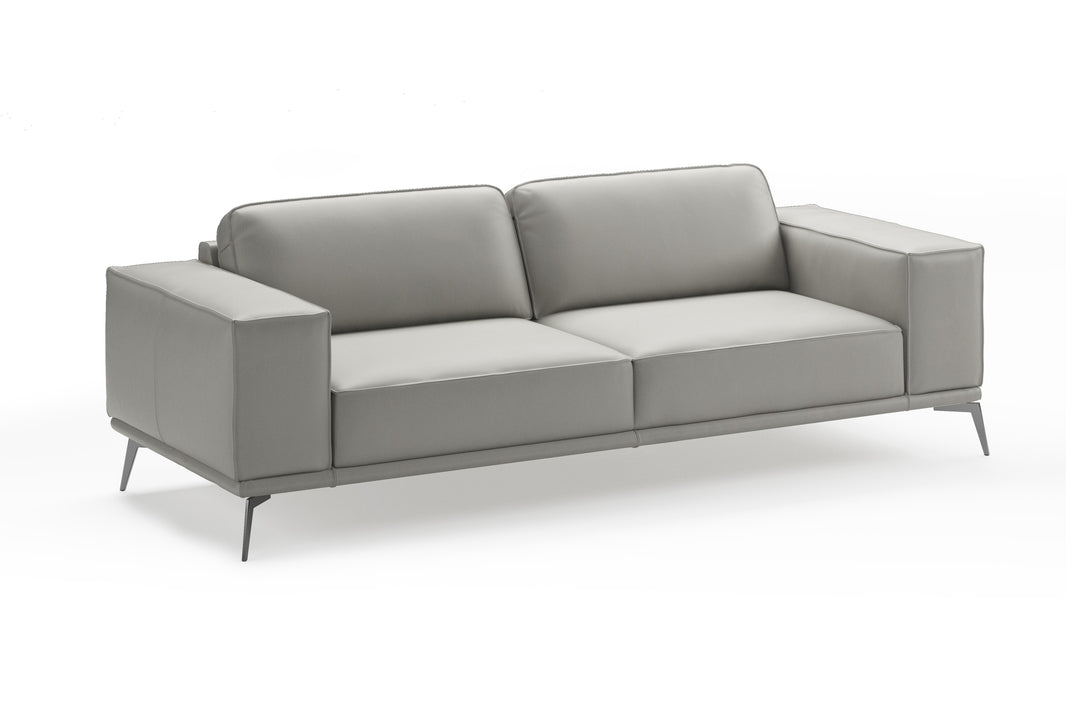 Soho - Contemporary Italian Light Grey Leather Sofa