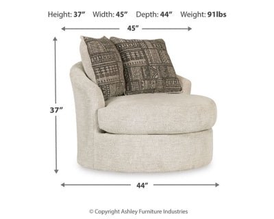 Soletren Accent Chair - Beige Swivel Chair modern furniture Contempo Furniture