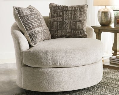 Soletren Accent Chair - Beige Swivel Chair modern furniture Contempo Furniture