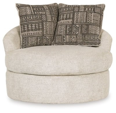 Soletren Accent Chair - Beige Swivel Chair modern furniture Contempo Furniture