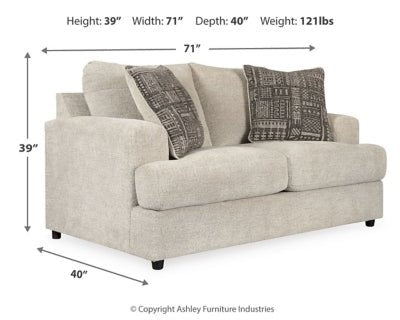 Soletren Loveseat - Beige Stationary Loveseat modern furniture Contempo Furniture