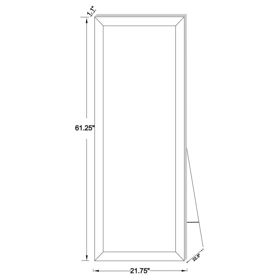 Soline - Framed Standing Floor Mirror - Silver Floor Mirror modern furniture Contempo Furniture