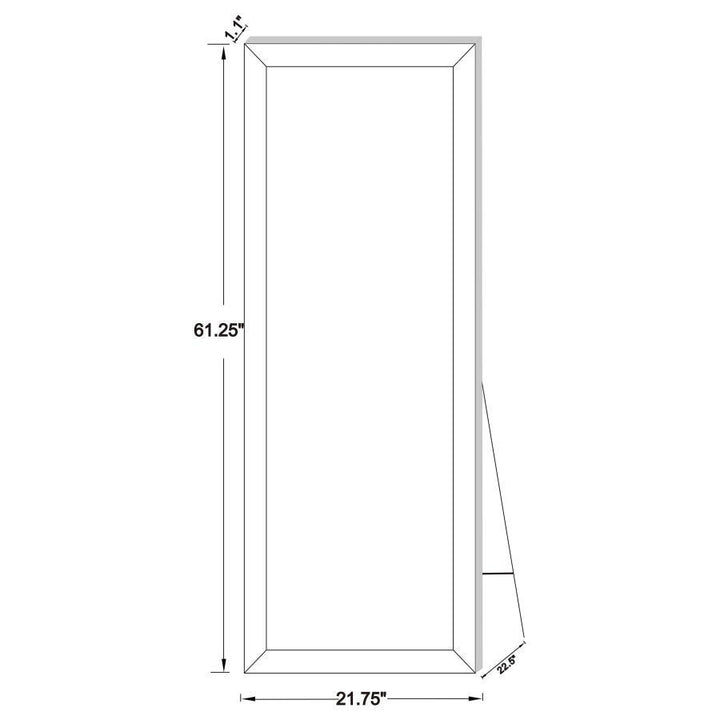 Soline - Framed Standing Floor Mirror - Silver Floor Mirror modern furniture Contempo Furniture