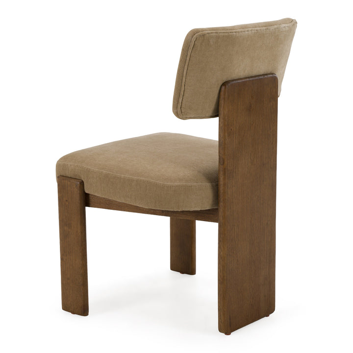 Solis - Modern Tan Fabric + Walnut Dining Chair (Set of 2)