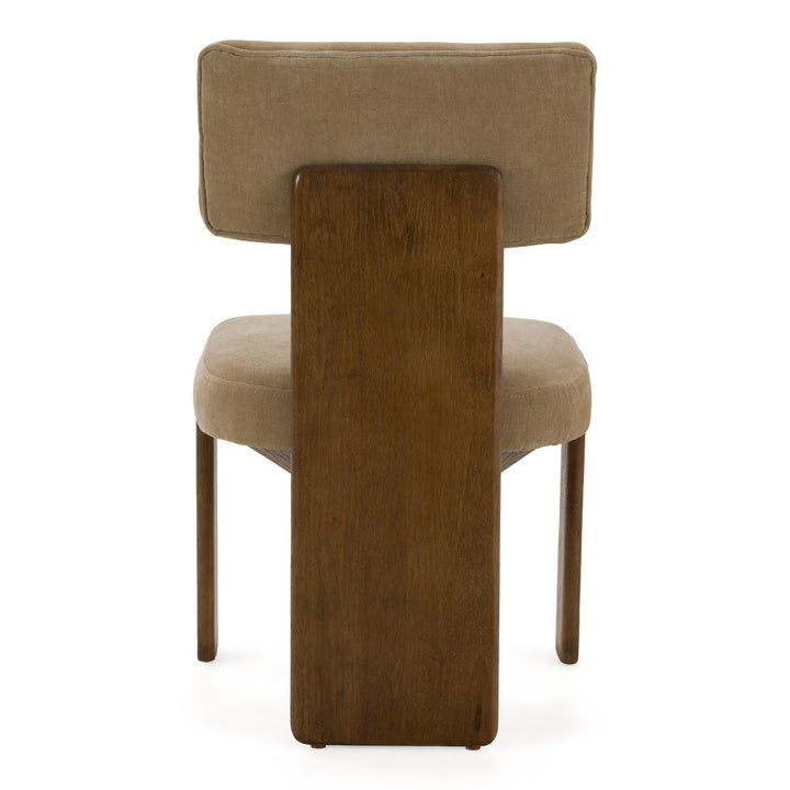 Solis - Modern Tan Fabric + Walnut Dining Chair (Set of 2)