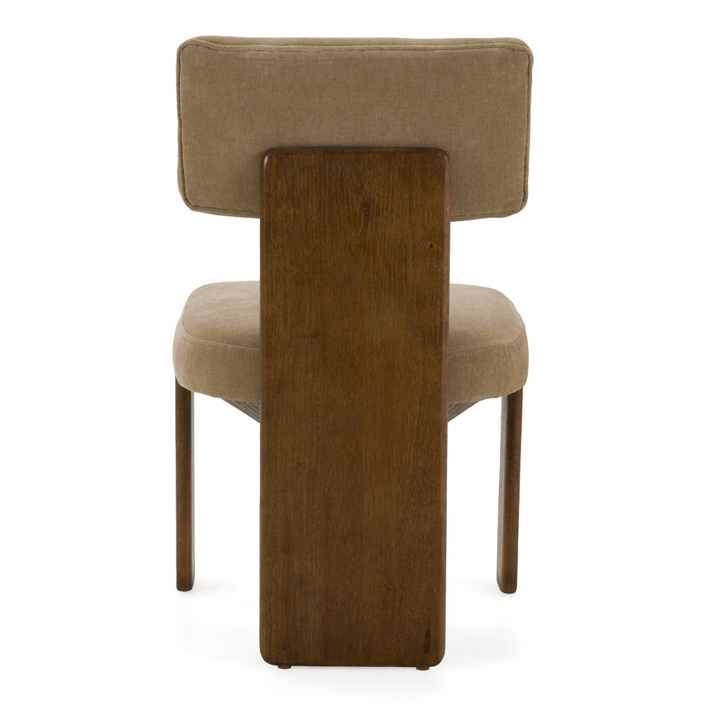 Solis - Modern Tan Fabric + Walnut Dining Chair (Set of 2)