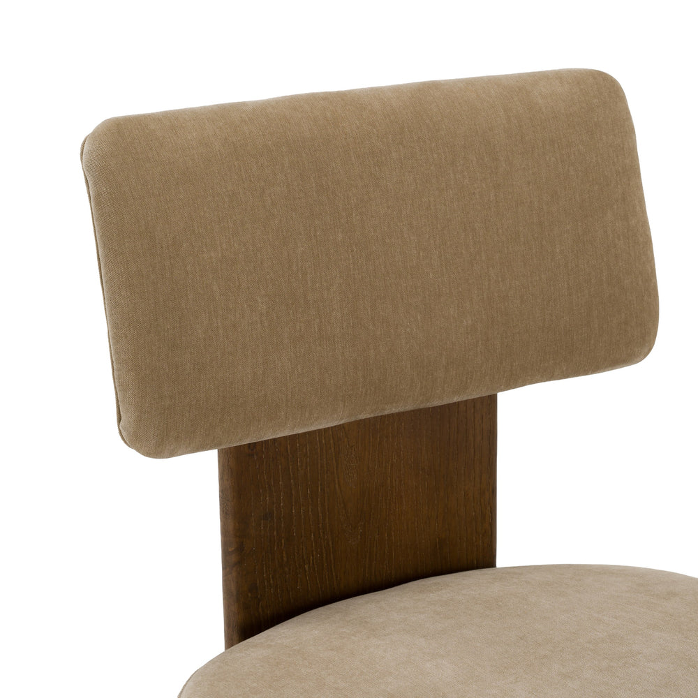 Solis - Modern Tan Fabric + Walnut Dining Chair (Set of 2)