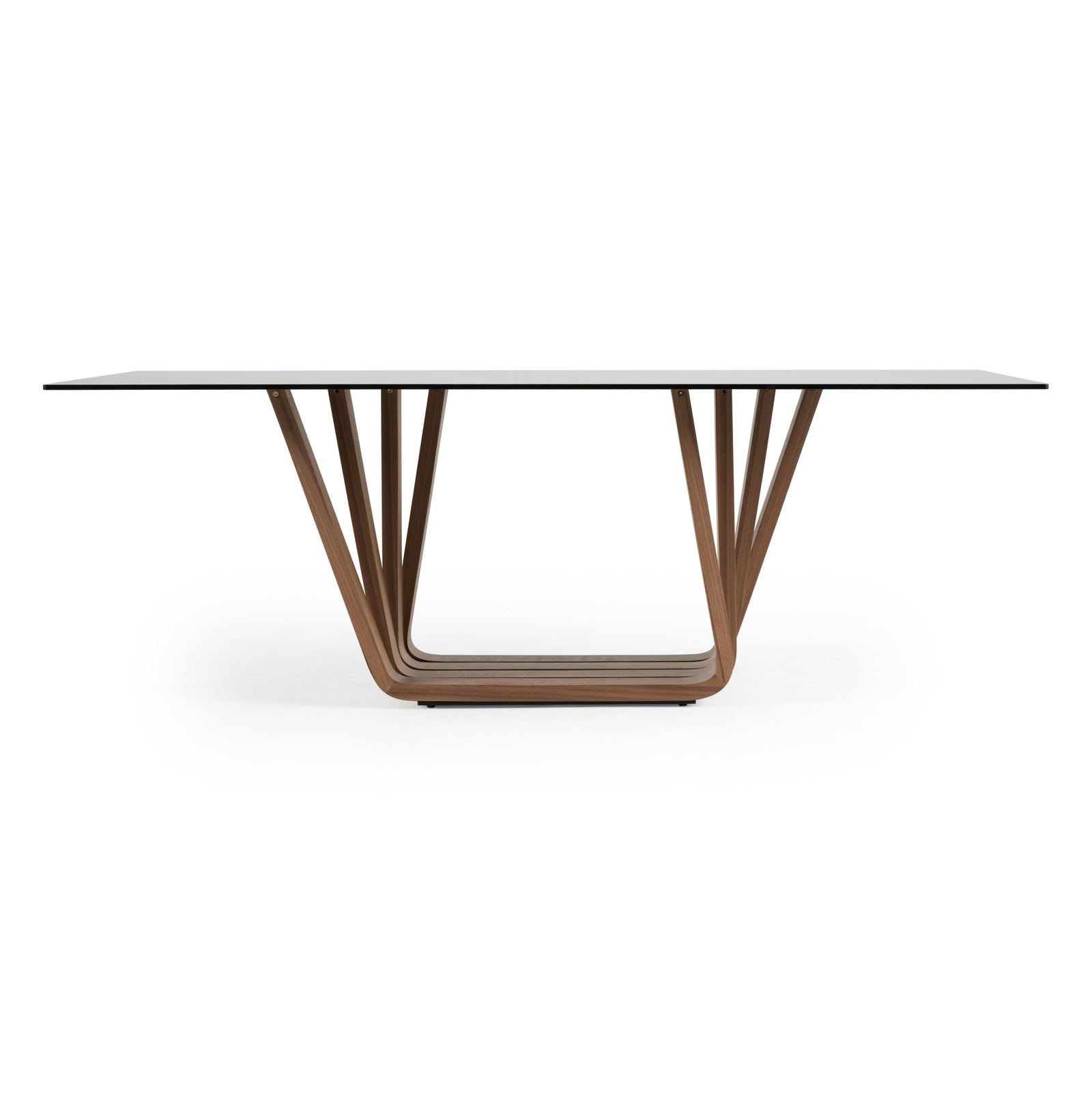 Solvang - Contemporary - Grey Glass  Walnut Rectangular Dining Table
