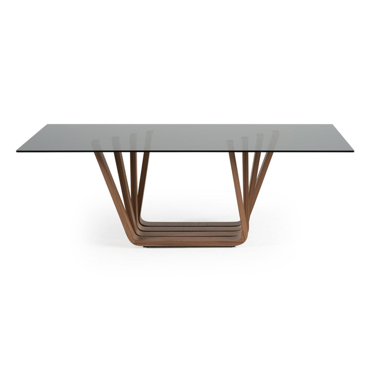 Solvang - Contemporary - Grey Glass + Walnut Rectangular Dining Table