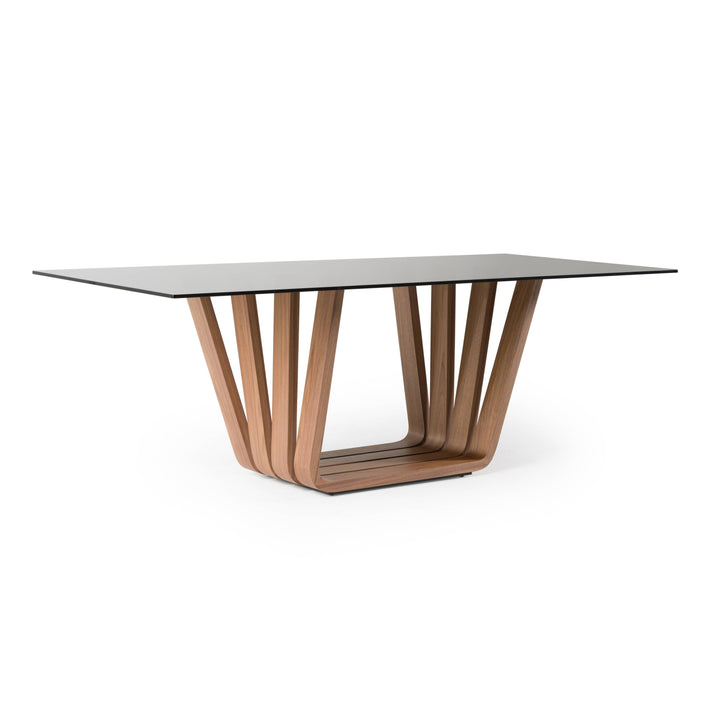 Solvang - Contemporary - Grey Glass  Walnut Rectangular Dining Table