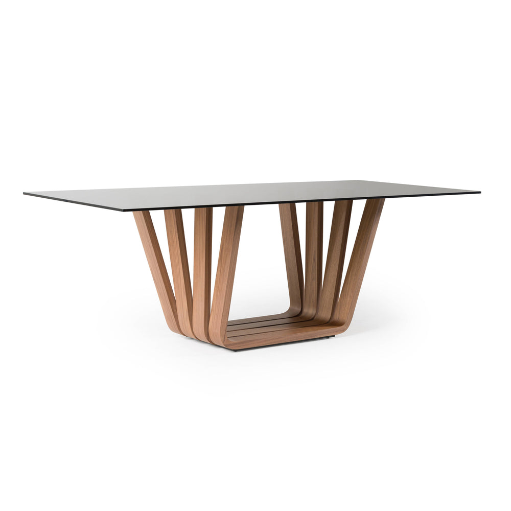 Solvang - Contemporary - Grey Glass + Walnut Rectangular Dining Table - View 4
