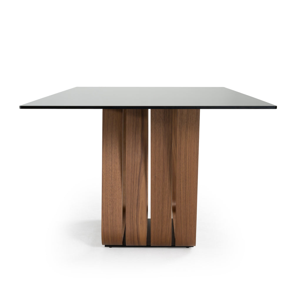 Solvang - Contemporary - Grey Glass + Walnut Rectangular Dining Table - View 5