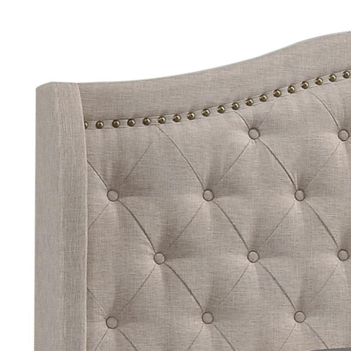 Sonoma - Upholstered Queen Wingback Bed - Beige Upholstered Bed modern furniture Contempo Furniture