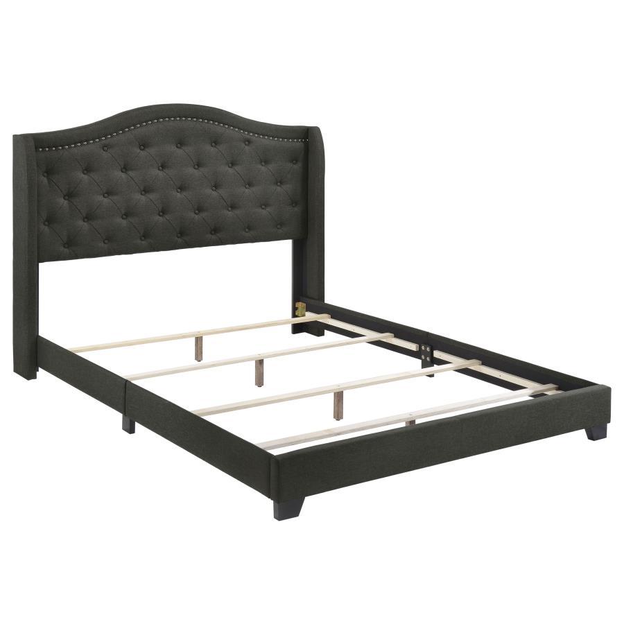 Sonoma - Upholstered Queen Wingback Bed - Gray Upholstered Bed modern furniture Contempo Furniture