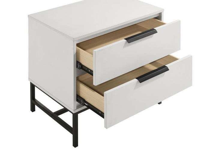 Sonora - 2 - Drawer Nightstand Bedside Table - White Accent Nightstand modern furniture Contempo Furniture
