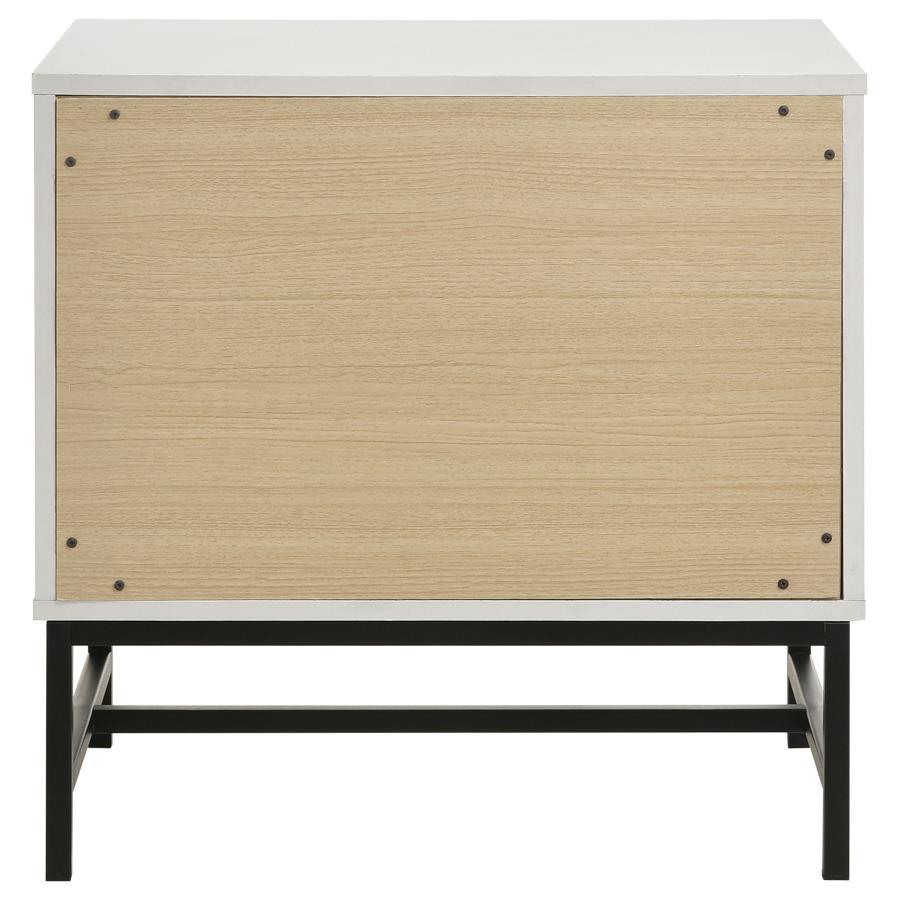 Sonora - 2 - Drawer Nightstand Bedside Table - White Accent Nightstand modern furniture Contempo Furniture