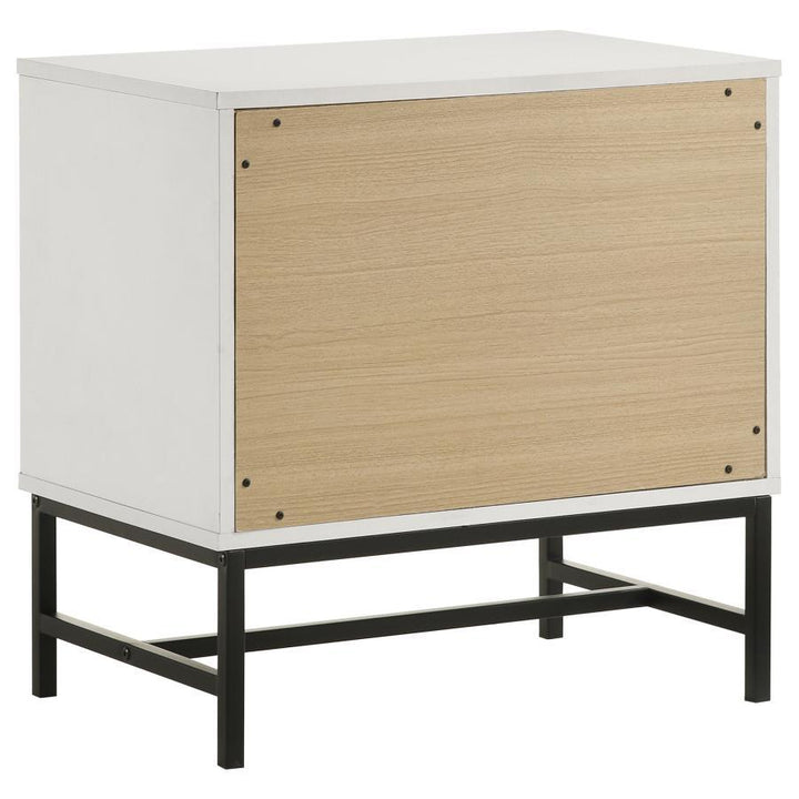 Sonora - 2 - Drawer Nightstand Bedside Table - White Accent Nightstand modern furniture Contempo Furniture