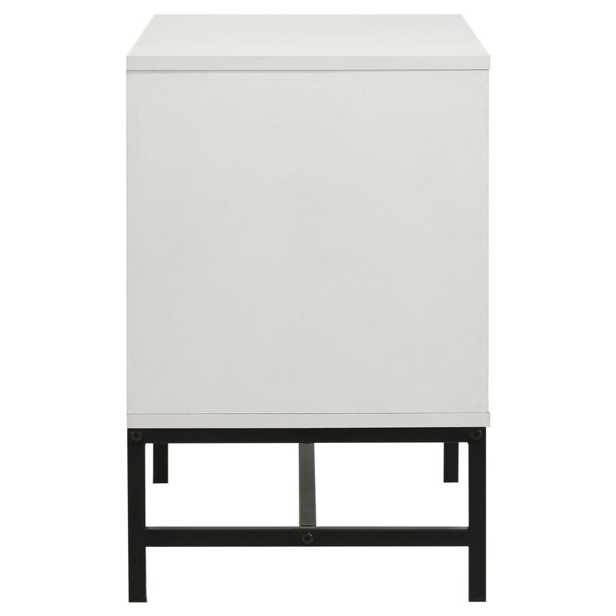 Sonora - 2 - Drawer Nightstand Bedside Table - White Accent Nightstand modern furniture Contempo Furniture
