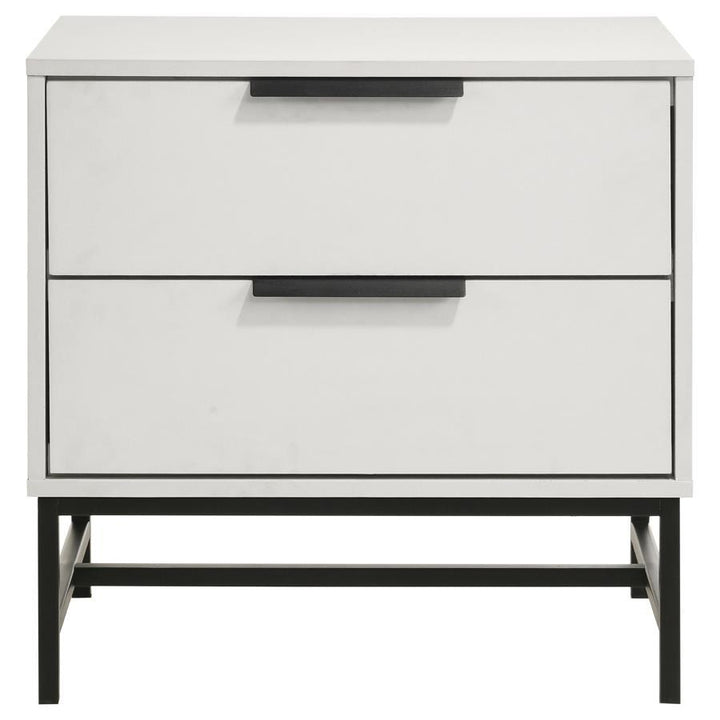 Sonora - 2 - Drawer Nightstand Bedside Table - White Accent Nightstand modern furniture Contempo Furniture