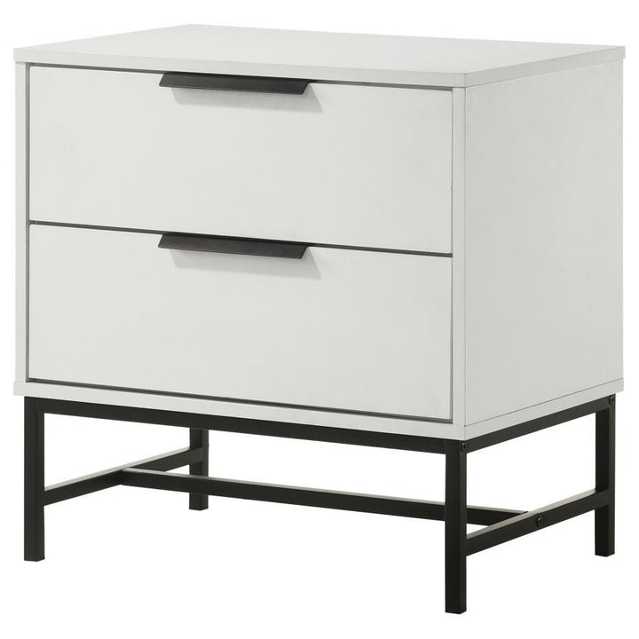Sonora - 2 - Drawer Nightstand Bedside Table - White Accent Nightstand modern furniture Contempo Furniture