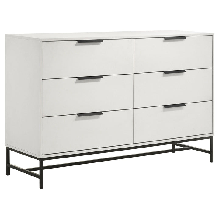 Sonora - 6 - Drawer Bedroom Dresser - White Dressers modern furniture Contempo Furniture