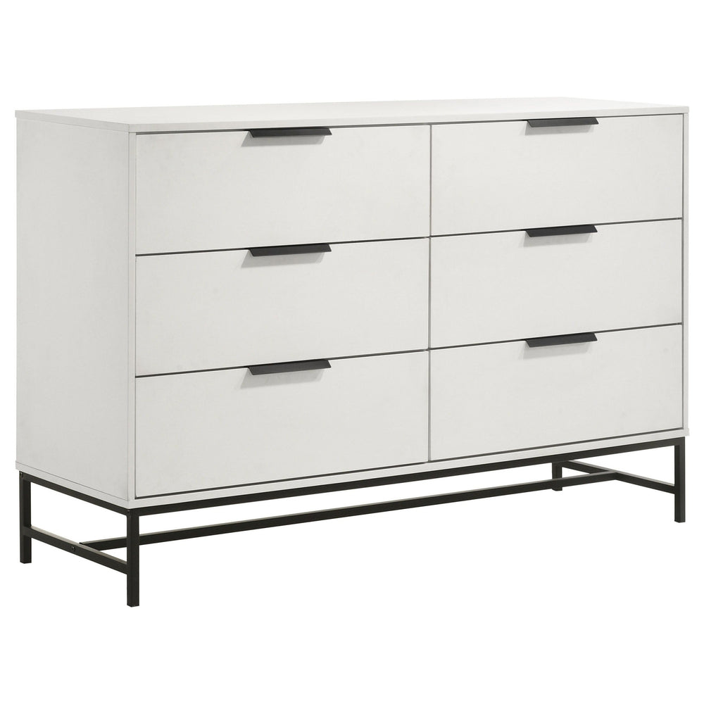 Sonora - 6 - Drawer Bedroom Dresser - White Dressers modern furniture Contempo Furniture