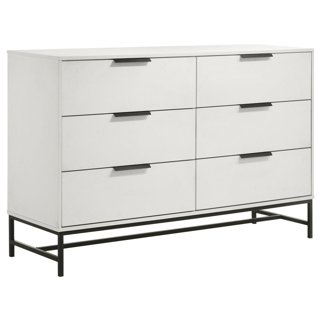 Sonora - 6 - Drawer Bedroom Dresser - White Dressers modern furniture Contempo Furniture
