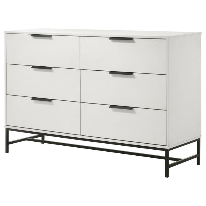 Sonora - 6 - Drawer Bedroom Dresser - White Dressers modern furniture Contempo Furniture
