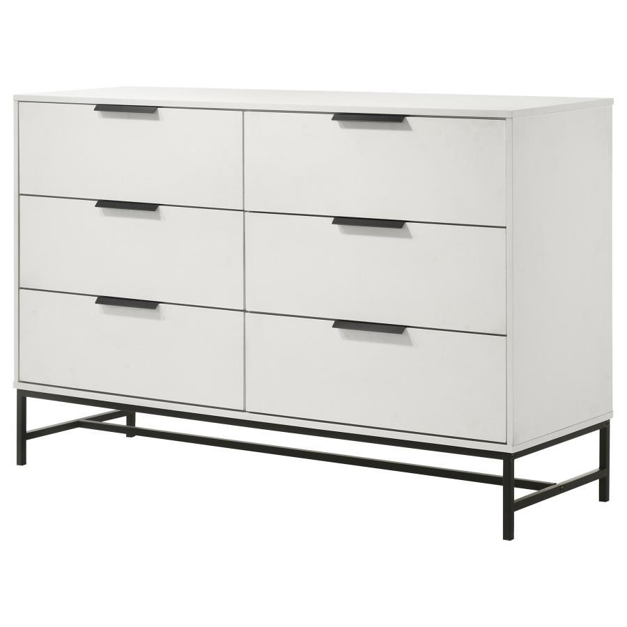 Sonora - 6 - Drawer Bedroom Dresser - White Dressers modern furniture Contempo Furniture
