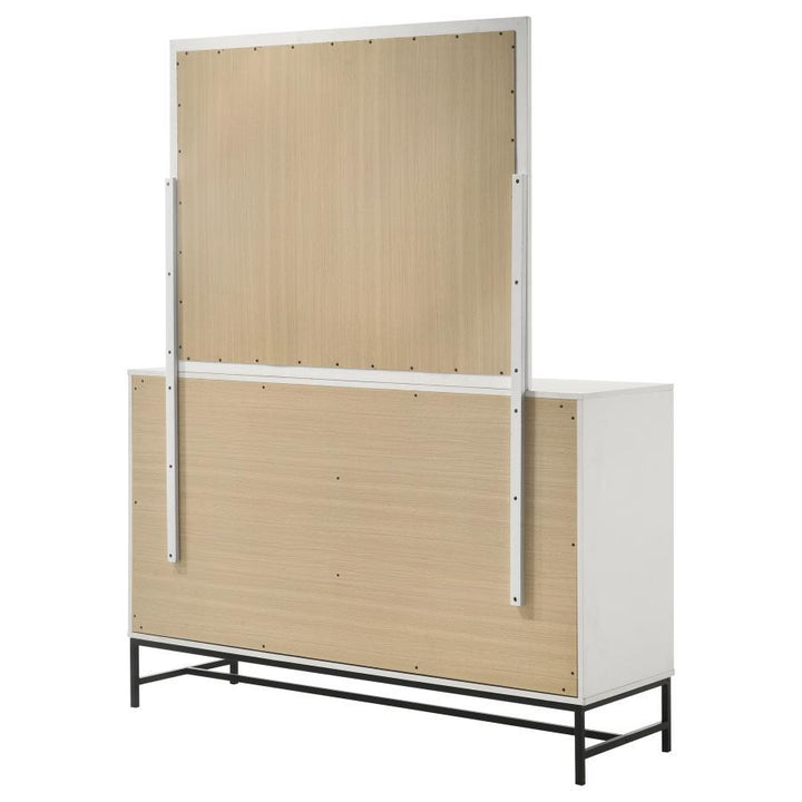 Sonora - 6 - Drawer Dresser With Mirror - White Dresser &amp; Mirror modern furniture Contempo Furniture