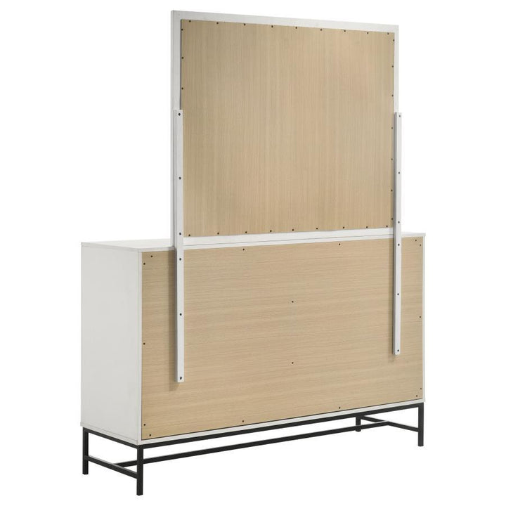 Sonora - 6 - Drawer Dresser With Mirror - White Dresser &amp; Mirror modern furniture Contempo Furniture