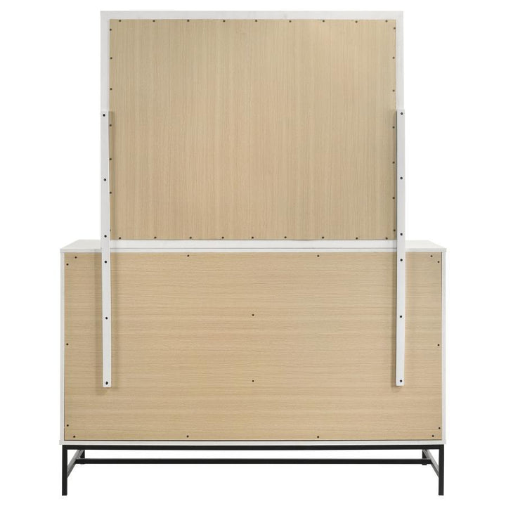 Sonora - 6 - Drawer Dresser With Mirror - White Dresser &amp; Mirror modern furniture Contempo Furniture