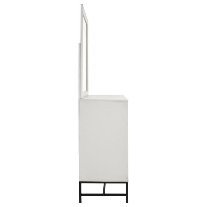 Sonora - 6 - Drawer Dresser With Mirror - White Dresser &amp; Mirror modern furniture Contempo Furniture