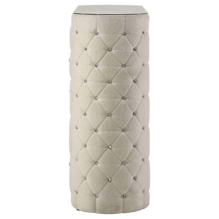 Sonya - 5 - Drawer Upholstered Bedroom Chest Of Drawers - Ivory Accent Chest modern furniture Contempo Furniture