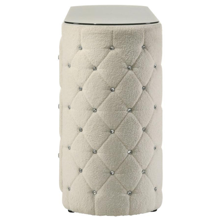 Sonya - 6 - Drawer Upholstered Bedroom Dresser - Ivory Dressers modern furniture Contempo Furniture