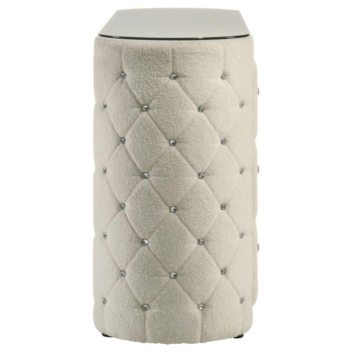 Sonya - 6 - Drawer Upholstered Bedroom Dresser - Ivory Dressers modern furniture Contempo Furniture