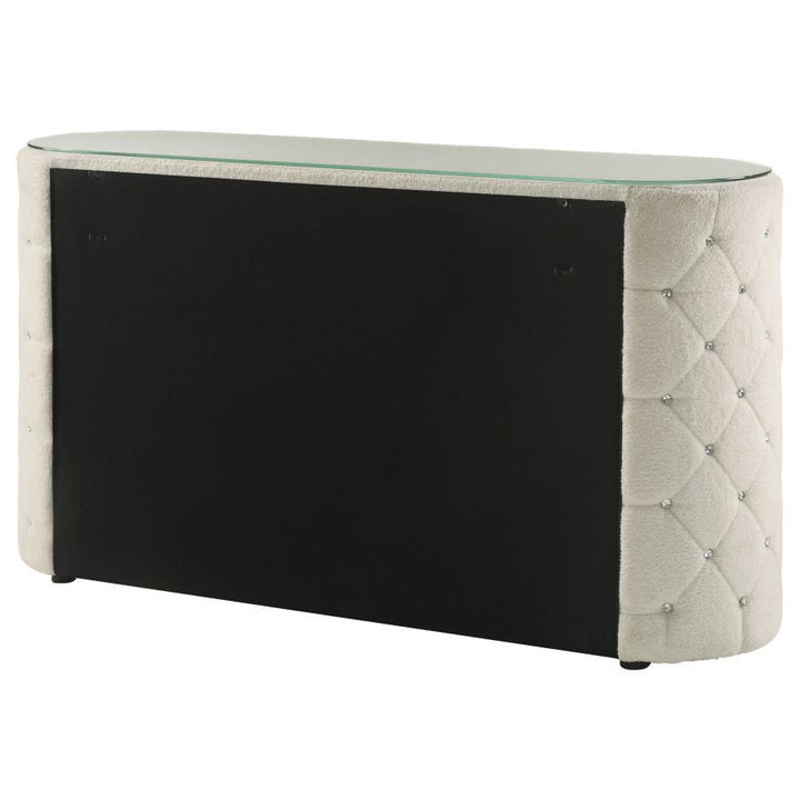 Sonya - 6 - Drawer Upholstered Bedroom Dresser - Ivory Dressers modern furniture Contempo Furniture