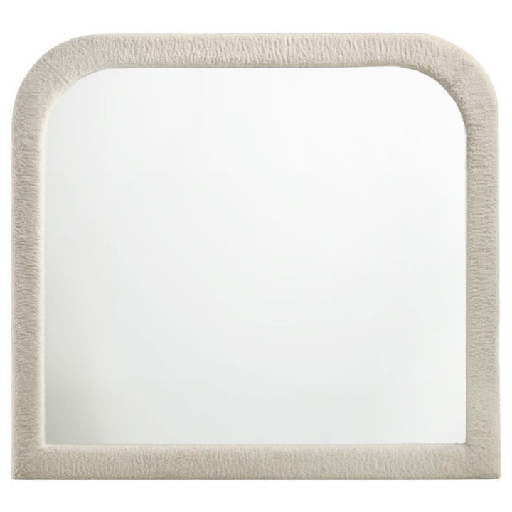 Sonya - Upholstered Bedroom Dresser Mirror - Ivory Mirror modern furniture Contempo Furniture