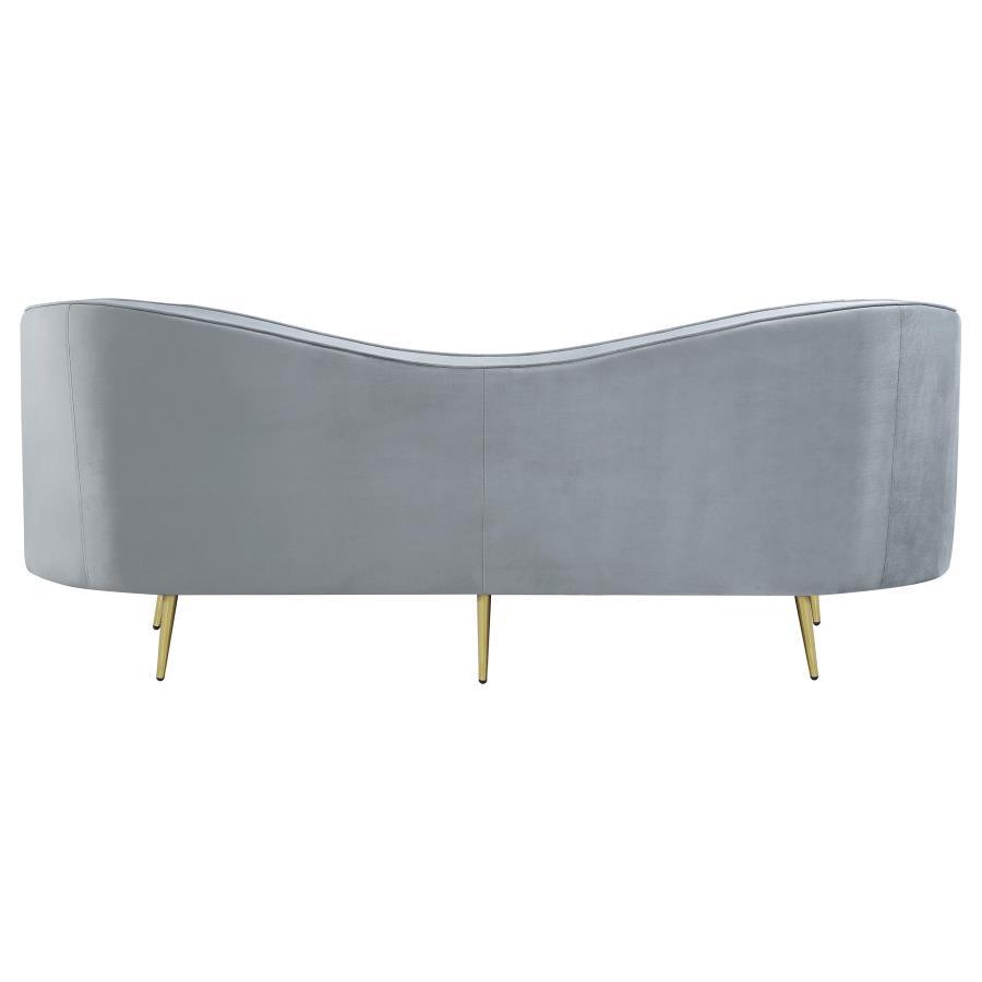 Sophia - 3 Piece Upholstered Channel Tufted Sofa Set - Gray 3 - Piece Living Room Set modern furniture Contempo Furniture