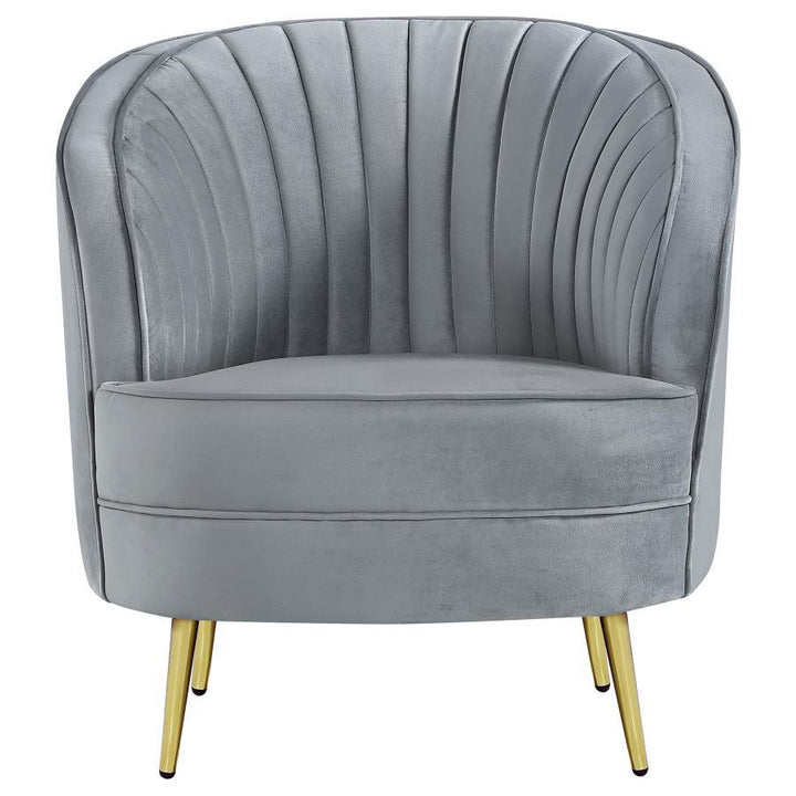 Sophia - 3 Piece Upholstered Channel Tufted Sofa Set - Gray 3 - Piece Living Room Set modern furniture Contempo Furniture