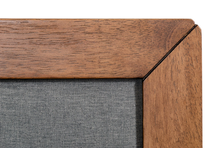 Soria Mid-Century Grey &amp; Walnut Bed