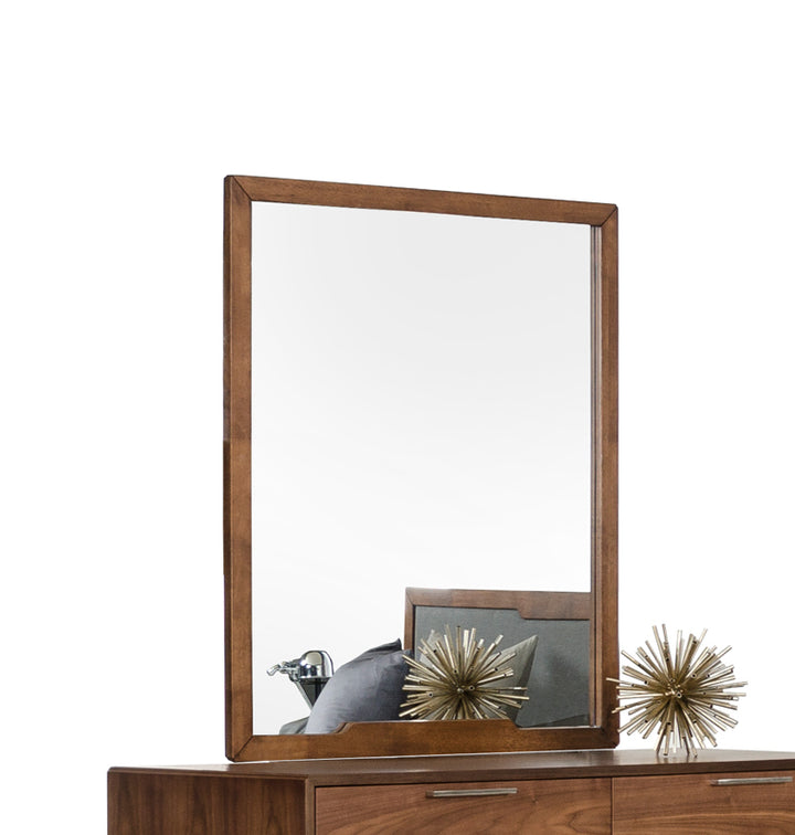 Soria Mid-Century Walnut Mirror