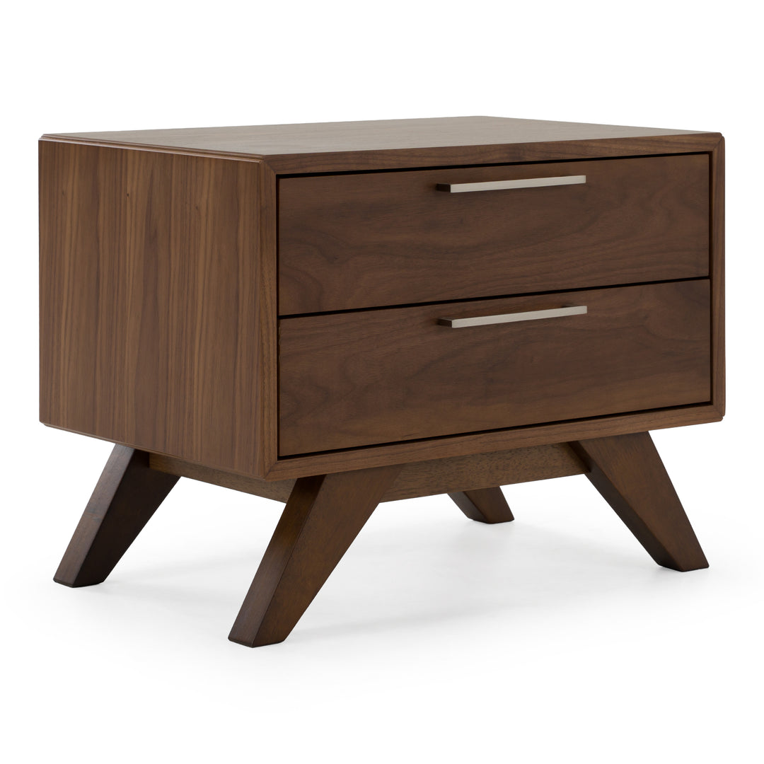 Soria Mid-Century Walnut Nightstand